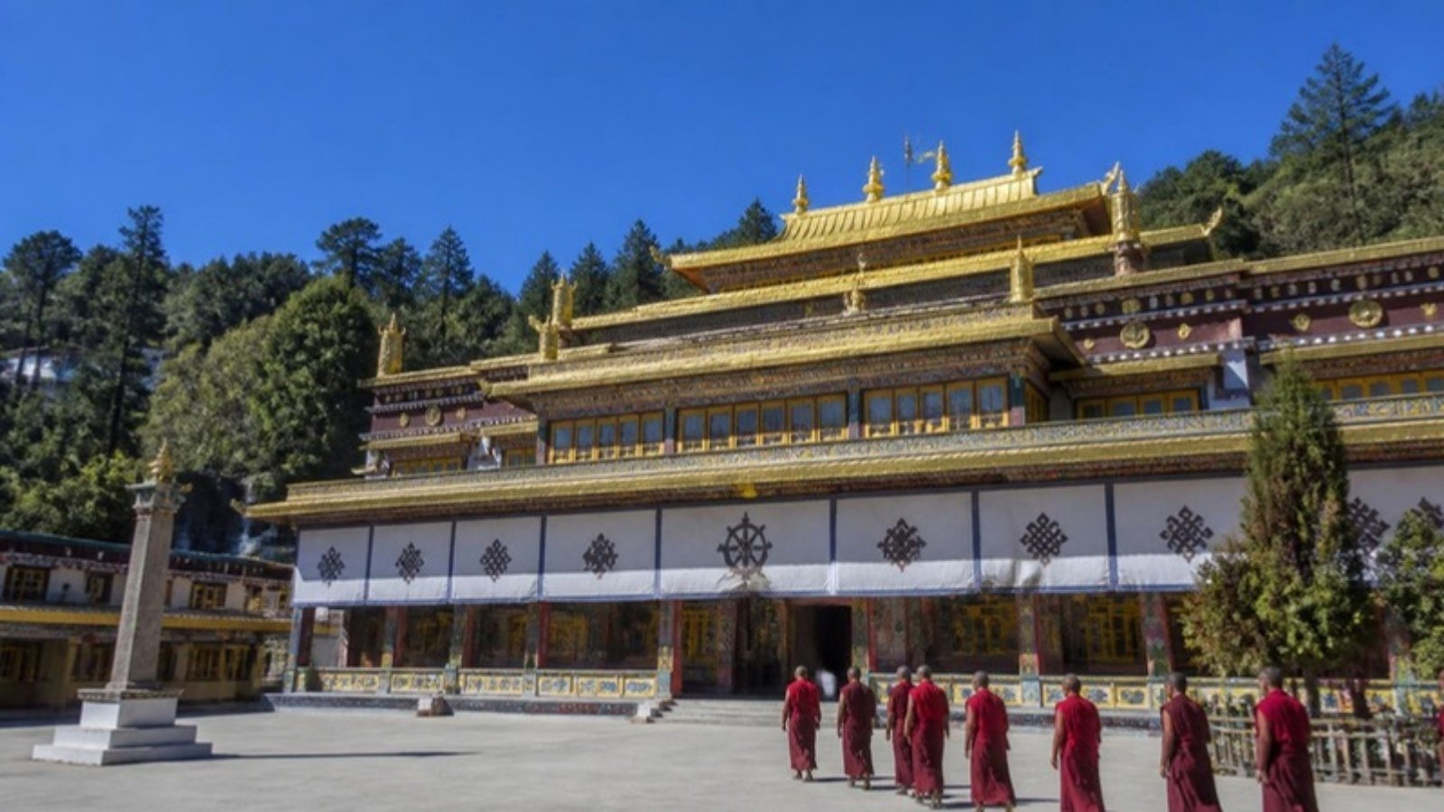 Buddhist monastery with monks – places to visit in Gangtok